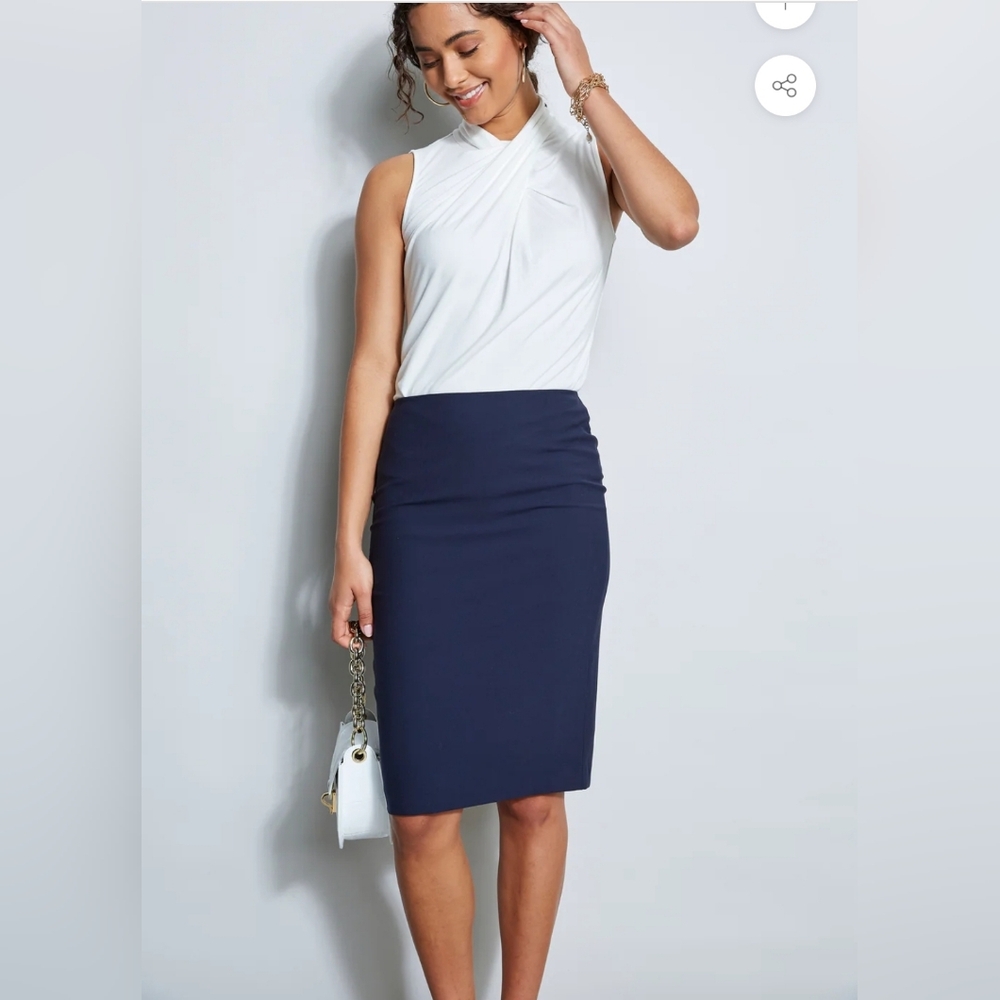 Elie Tahari navy pencil skirt "Penelope", size 0